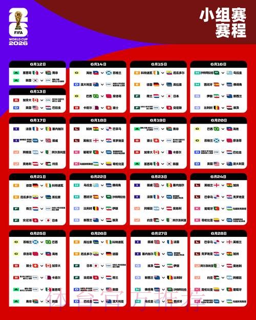 2026世界杯每日赛程一览观看指南在哪里看